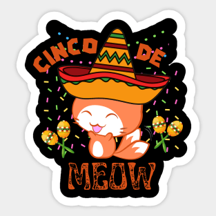 Cinco De Meow - Funny Mom Quotes Sticker